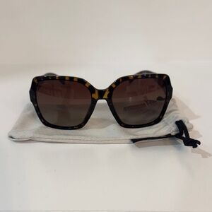 Tortoiseshell Square Women's Sunglasses - Brown Lenses